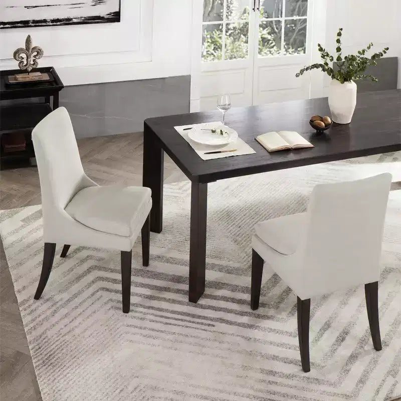 Spruce&Spring Upholstered Dining Chair with Double-layed Seat Cushion and Wood Legs