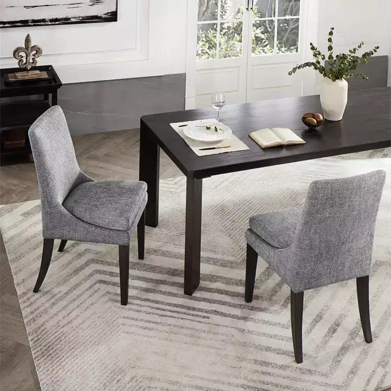 Spruce&Spring Upholstered Dining Chair with Double-layed Seat Cushion and Wood Legs