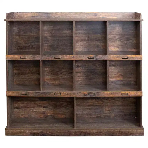 AndMakers 47.24 in. Tall Espresso Wood 3-Shelf Bookcase