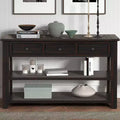 Modern Wood Console Table with 3 Drawers - Entryway Storage Furniture for Living Room and Hallway