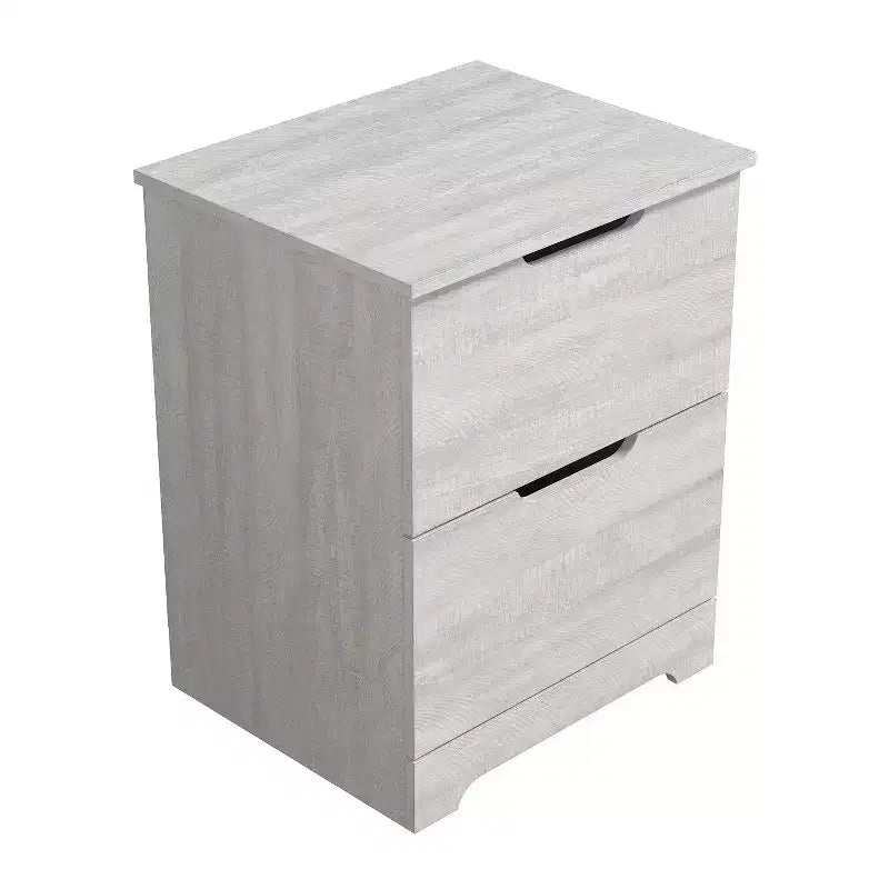 Galano Modern 2-Drawer Nightstand with Cutout Handles 18.7 W 15.7 D 23.7 H