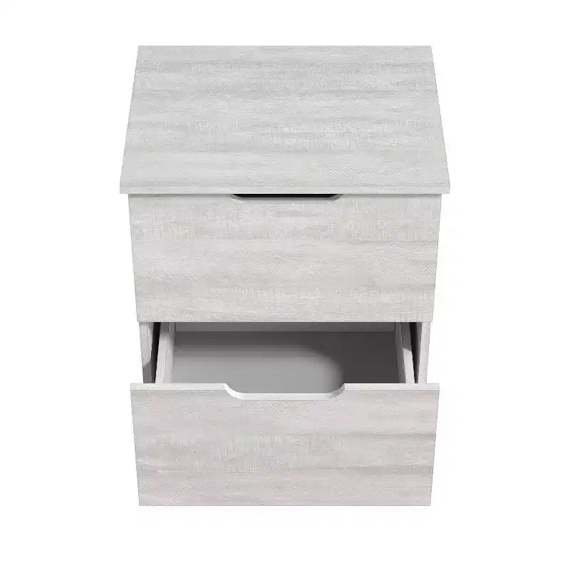 Galano Modern 2-Drawer Nightstand with Cutout Handles 18.7 W 15.7 D 23.7 H