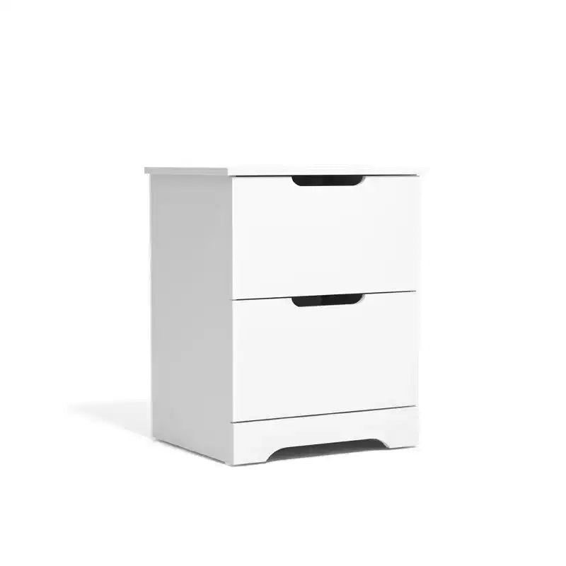 Galano Modern 2-Drawer Nightstand with Cutout Handles 18.7 W 15.7 D 23.7 H