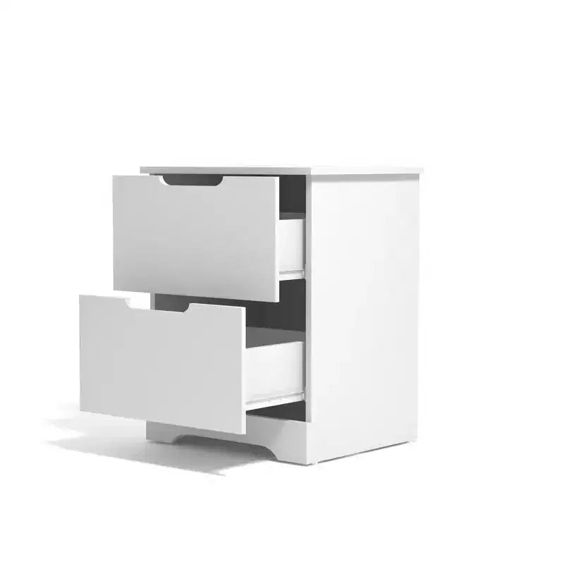 Galano Modern 2-Drawer Nightstand with Cutout Handles 18.7 W 15.7 D 23.7 H
