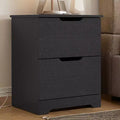 Galano Modern 2-Drawer Nightstand with Cutout Handles 18.7 W 15.7 D 23.7 H