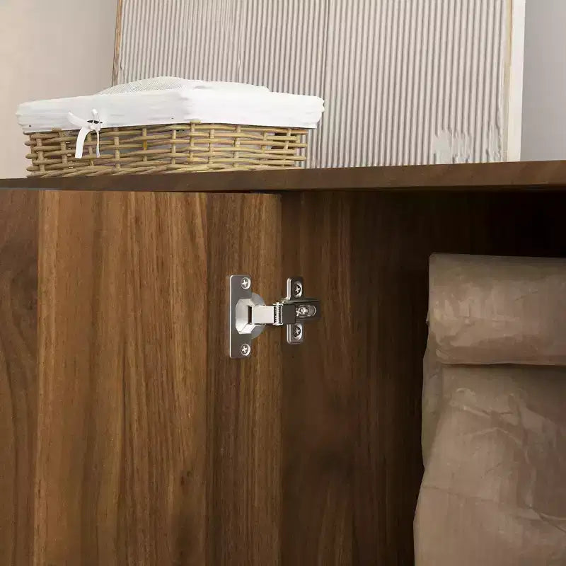GDFStudio Aurora Modern Fluted Sideboard Buffet Cabinet with Adjustable Shelves