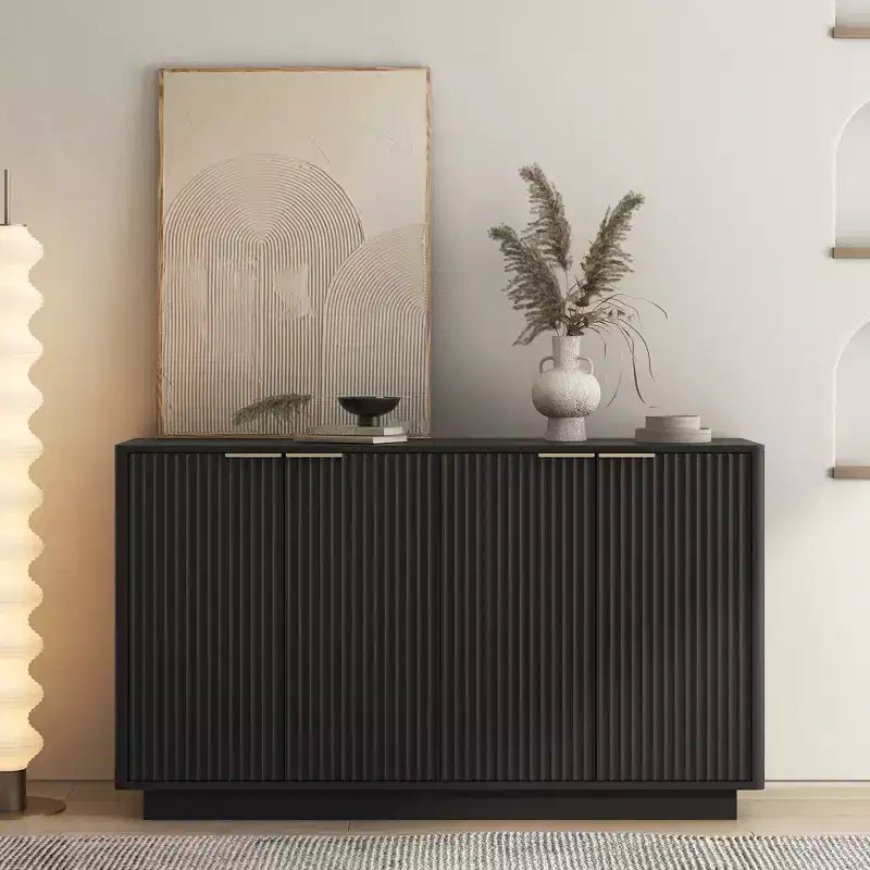 GDFStudio Aurora Modern Fluted Sideboard Buffet Cabinet with Adjustable Shelves