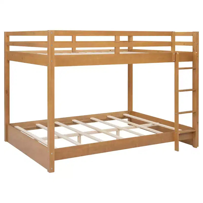 Luxystar Queen Size Wooden Bunk Bed with Ladder for Kids Room and Apartment