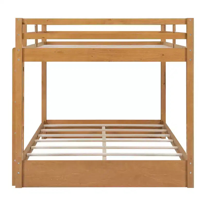 Luxystar Queen Size Wooden Bunk Bed with Ladder for Kids Room and Apartment