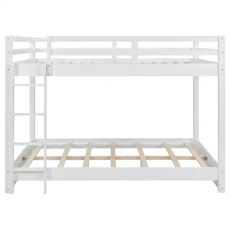 Luxystar Queen Size Wooden Bunk Bed with Ladder for Kids Room and Apartment