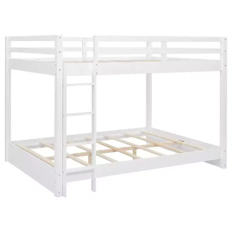 Luxystar Queen Size Wooden Bunk Bed with Ladder for Kids Room and Apartment