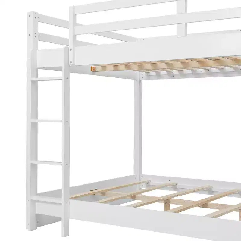 Luxystar Queen Size Wooden Bunk Bed with Ladder for Kids Room and Apartment