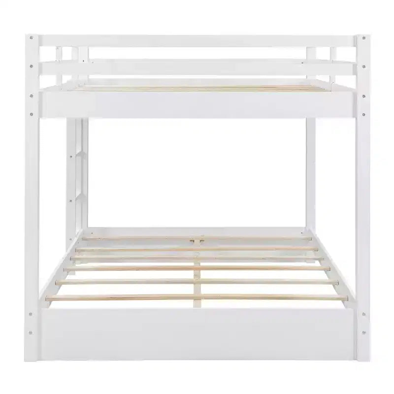 Luxystar Queen Size Wooden Bunk Bed with Ladder for Kids Room and Apartment