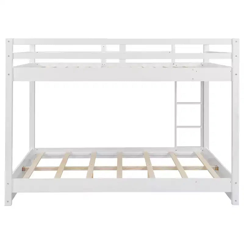 Luxystar Queen Size Wooden Bunk Bed with Ladder for Kids Room and Apartment