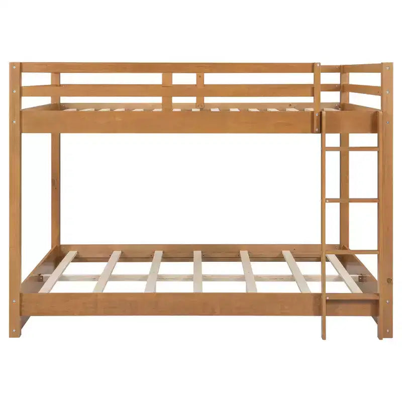 Luxystar Queen Size Wooden Bunk Bed with Ladder for Kids Room and Apartment