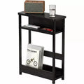 3-Tier Side Table with Storage Shelves, End Table for Small Spaces, Modern Wood and Metal Bedside Table for Living Room, Bedroom