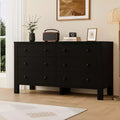 Acekool White 6 Drawer Dresser for Bedroom, Modern Wide Storage Chest with Black Handles, Organizer Cabinet for Entryway, Hallway, Office