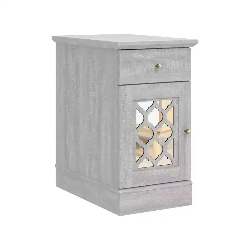 Galano End Table with Drawer and Cabinet Storage 22 W 14 D 25 H