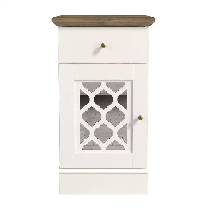 Galano End Table with Drawer and Cabinet Storage 22 W 14 D 25 H
