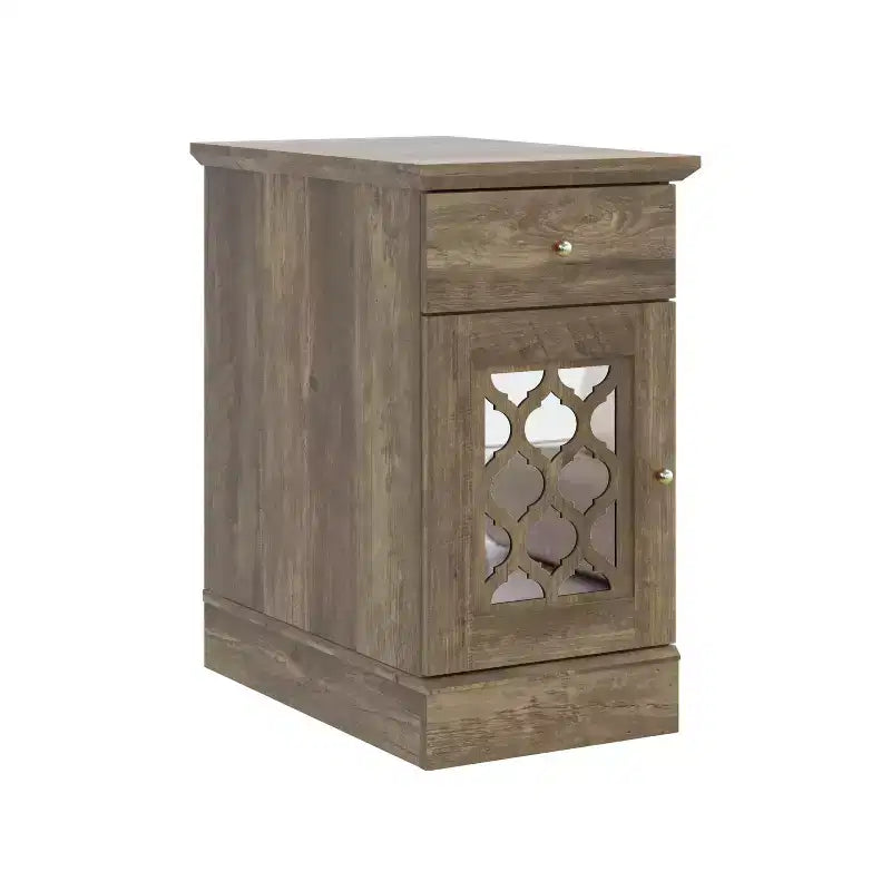 Galano End Table with Drawer and Cabinet Storage 22 W 14 D 25 H