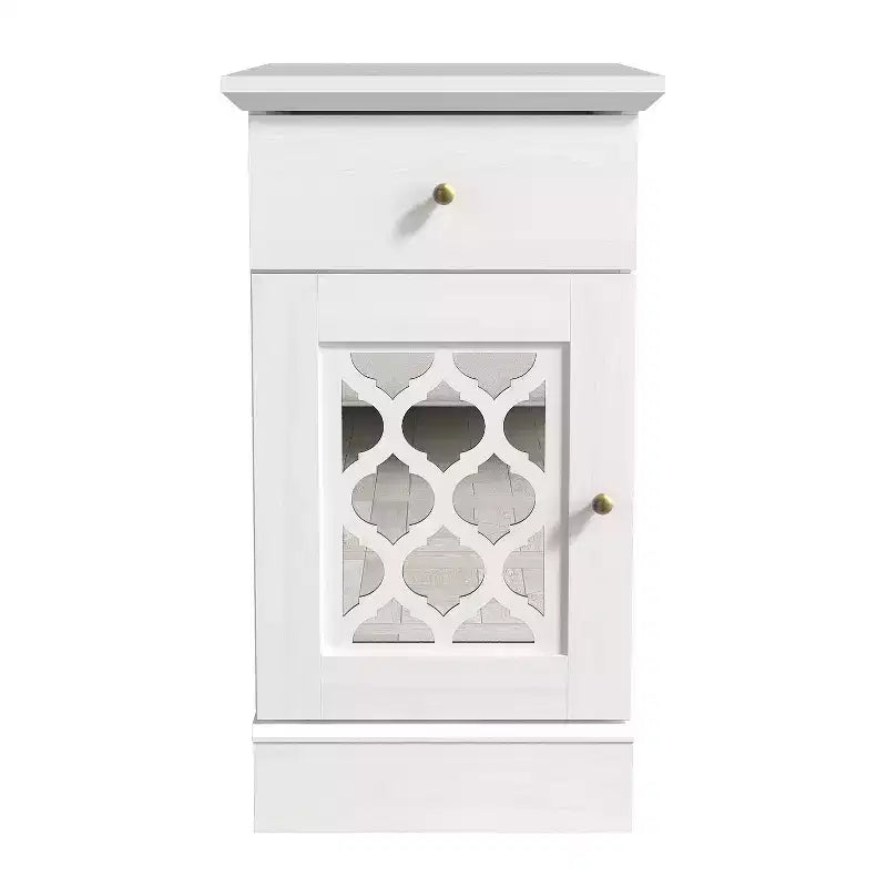 Galano End Table with Drawer and Cabinet Storage 22 W 14 D 25 H
