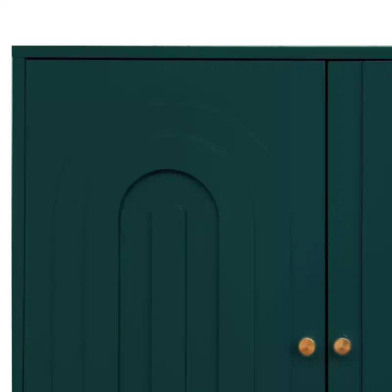 TUYOHW Lacquered 4 Door Wooden Cabinet Sideboard,Console Table with Gold Knobs,Adjustable Shelves,Buffet Server Storage for Entryway,Dining Room