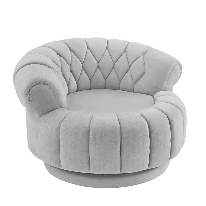 360 Swivel Round Accent Chair, Swivel Chair Sofa Chair Barrel Chair Round Club Chair for Living Room and Bedroom - ModernLuxe