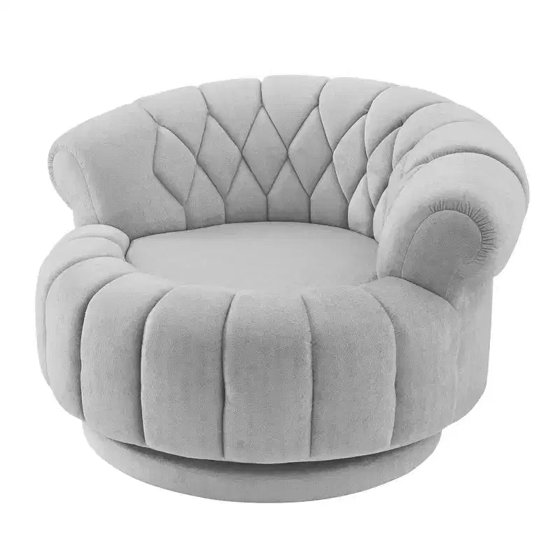 360 Swivel Round Accent Chair, Swivel Chair Sofa Chair Barrel Chair Round Club Chair for Living Room and Bedroom - ModernLuxe