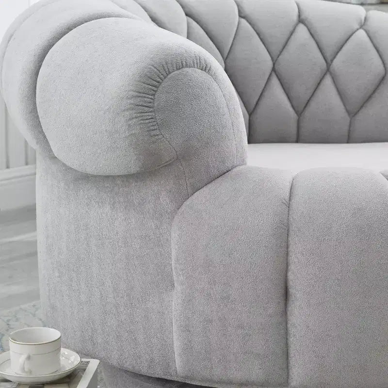 360 Swivel Round Accent Chair, Swivel Chair Sofa Chair Barrel Chair Round Club Chair for Living Room and Bedroom - ModernLuxe