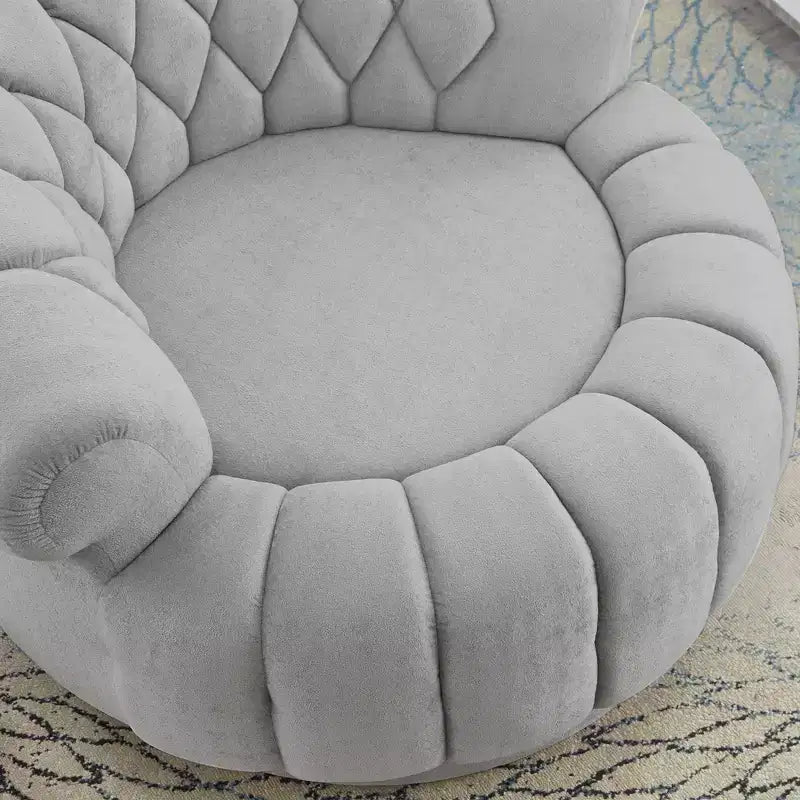360 Swivel Round Accent Chair, Swivel Chair Sofa Chair Barrel Chair Round Club Chair for Living Room and Bedroom - ModernLuxe