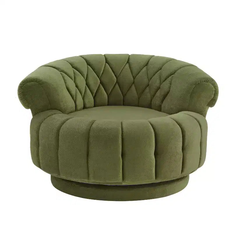 360 Swivel Round Accent Chair, Swivel Chair Sofa Chair Barrel Chair Round Club Chair for Living Room and Bedroom - ModernLuxe
