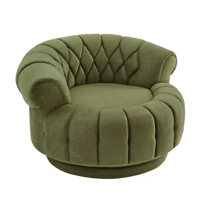 360 Swivel Round Accent Chair, Swivel Chair Sofa Chair Barrel Chair Round Club Chair for Living Room and Bedroom - ModernLuxe