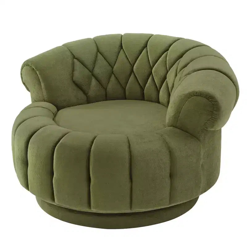 360 Swivel Round Accent Chair, Swivel Chair Sofa Chair Barrel Chair Round Club Chair for Living Room and Bedroom - ModernLuxe