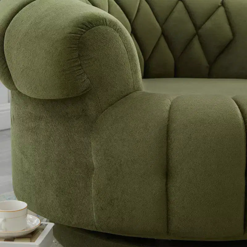 360 Swivel Round Accent Chair, Swivel Chair Sofa Chair Barrel Chair Round Club Chair for Living Room and Bedroom - ModernLuxe