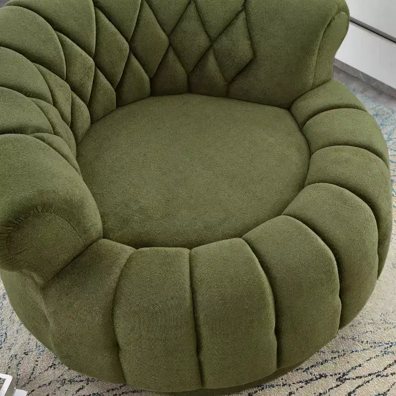 360 Swivel Round Accent Chair, Swivel Chair Sofa Chair Barrel Chair Round Club Chair for Living Room and Bedroom - ModernLuxe