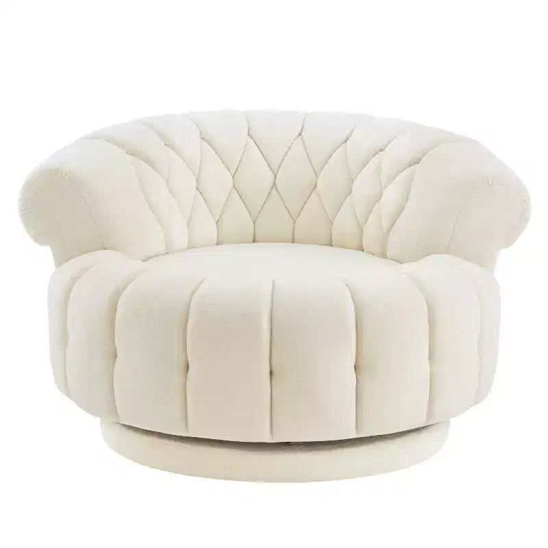 360 Swivel Round Accent Chair, Swivel Chair Sofa Chair Barrel Chair Round Club Chair for Living Room and Bedroom - ModernLuxe