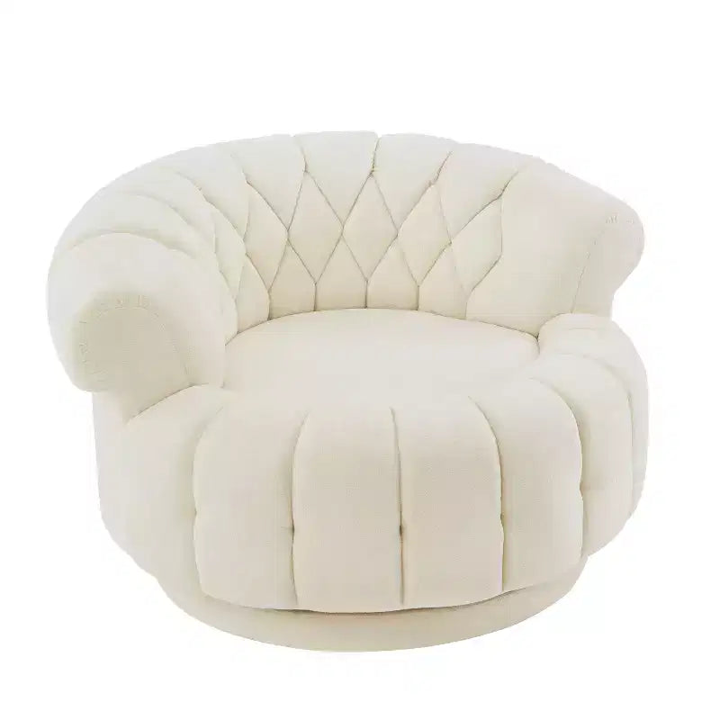 360 Swivel Round Accent Chair, Swivel Chair Sofa Chair Barrel Chair Round Club Chair for Living Room and Bedroom - ModernLuxe