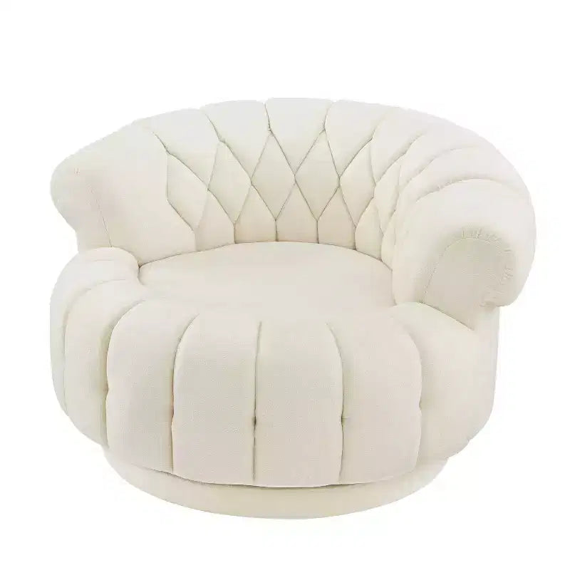 360 Swivel Round Accent Chair, Swivel Chair Sofa Chair Barrel Chair Round Club Chair for Living Room and Bedroom - ModernLuxe