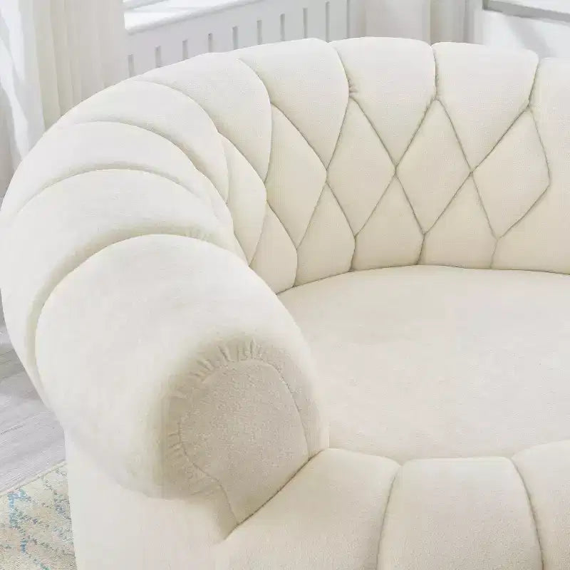 360 Swivel Round Accent Chair, Swivel Chair Sofa Chair Barrel Chair Round Club Chair for Living Room and Bedroom - ModernLuxe