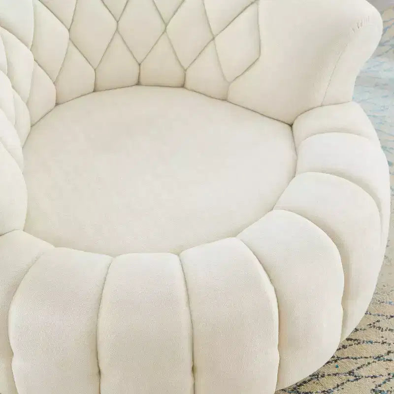 360 Swivel Round Accent Chair, Swivel Chair Sofa Chair Barrel Chair Round Club Chair for Living Room and Bedroom - ModernLuxe