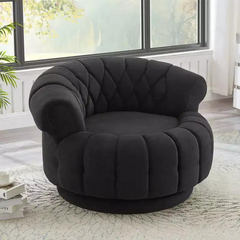 360 Swivel Round Accent Chair, Swivel Chair Sofa Chair Barrel Chair Round Club Chair for Living Room and Bedroom - ModernLuxe