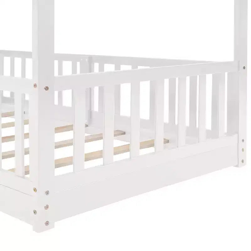 Bellemave Twin Over Twin Bunk Bed with Convertible Slide & Ladder, Solid Pine Wood, Safety Guardrails, Space-Saving Design, White/Gray/Espresso