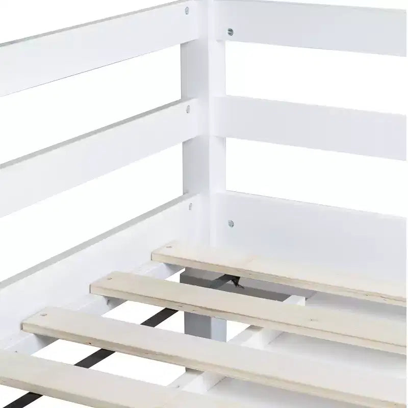 Luxystar Twin Size Loft Bed with 3 Drawers Cabinet, 2-tier Shelf Cabinet and Pulling -Out Desk