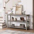 Narrow Entryway Table - 47 Inch Farmhouse Long Console Table, 3 Tier Behind Couch Table with Storage, Wooden Sofa Hallway Tables for Home, Foyer