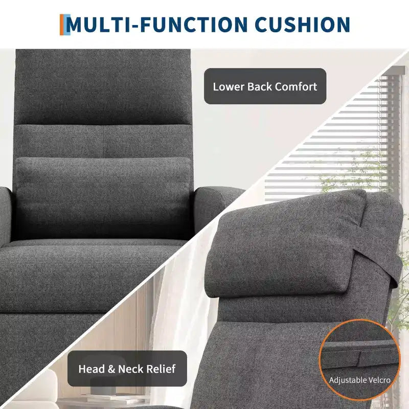 COZONY Adjustable Recliner Sofa Chair with USB Port, Tall Back, Padded Seat, 2 Side Pockets for Living Room Home Theater