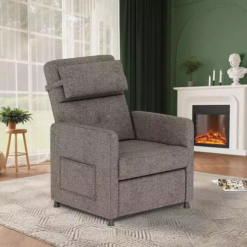 COZONY Adjustable Recliner Sofa Chair with USB Port, Tall Back, Padded Seat, 2 Side Pockets for Living Room Home Theater