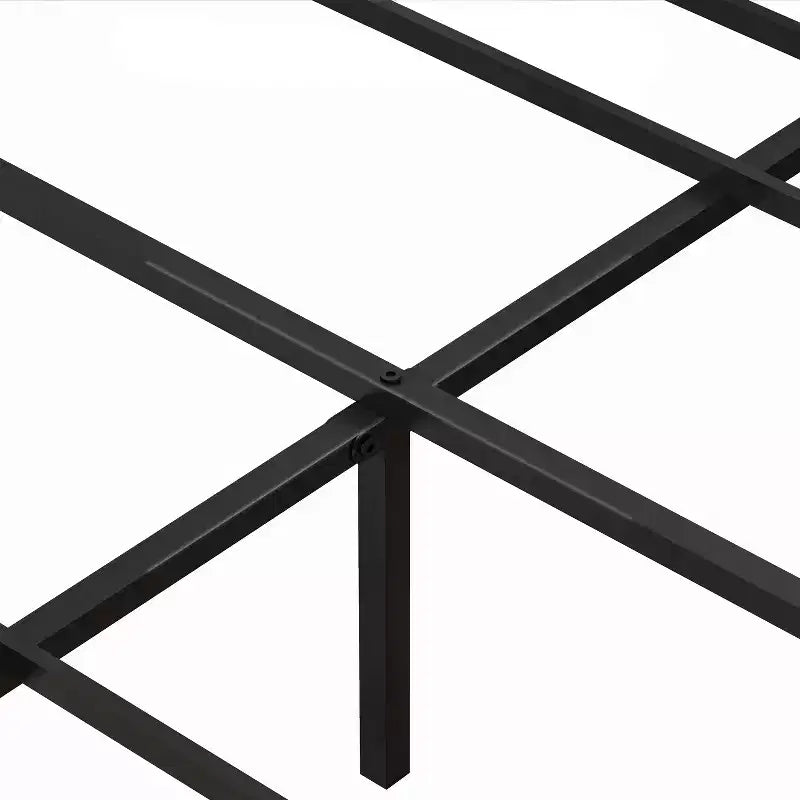 Dyonery retro style bed frame, with 4 detachable pulley storage baskets, easy installation, and thickened metal frame