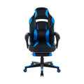 High Back PU Leather Gaming Chair Ergonomic Computer Chair with Headrest, Retractable Footrest, Lumbar Support, 360 Swivel, Height Adjust, Black