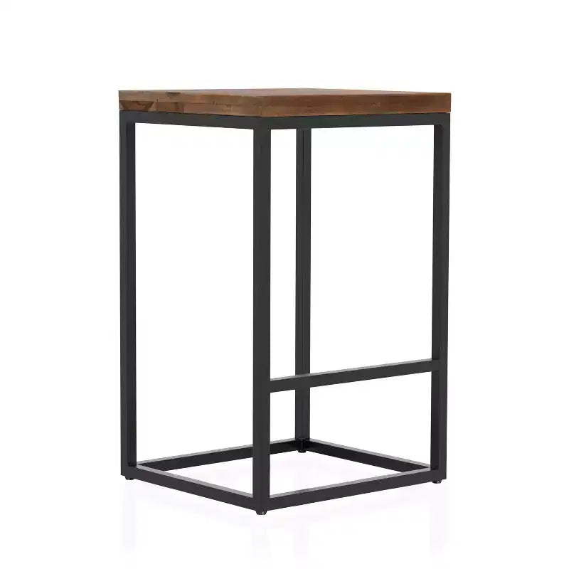 24/7 Shop At Home Fondaine Wooden Seat Counter Height Barstools Natural Oak