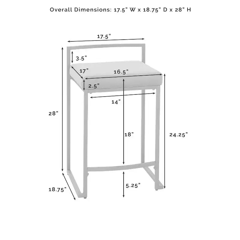 Set of 2 Harlowe Counter Height Barstools - Crosley